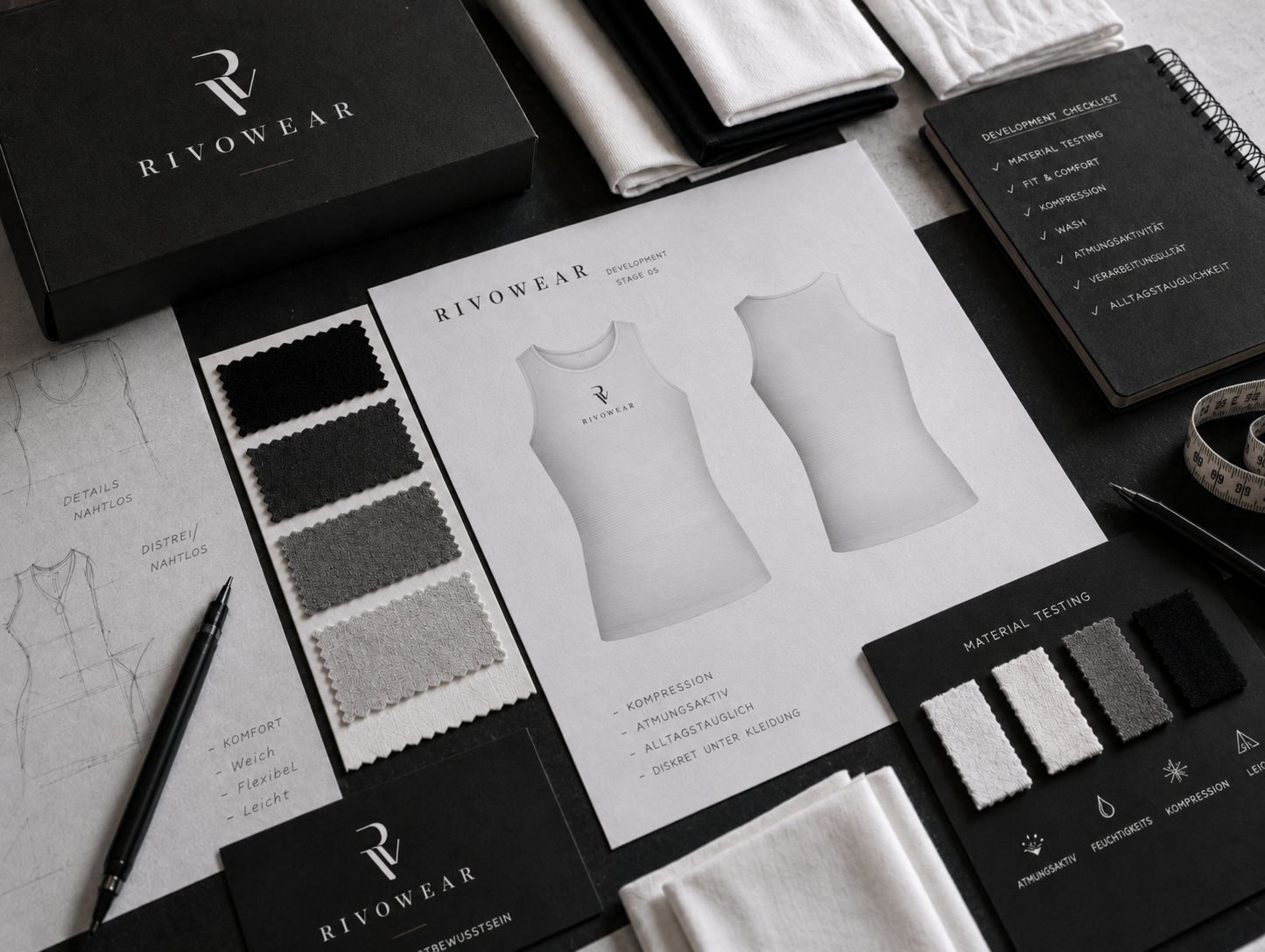 Premium Compression-Unterhemd für Männer von RIVOWEAR mit unsichtbarem Support und nahtlosem Design